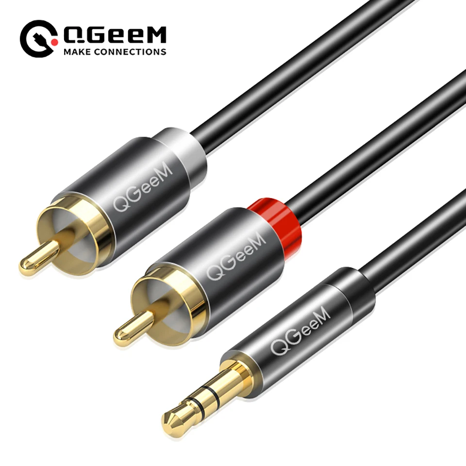 Home Cinema Tv - Kabel RCA QGeeM 2RCA ke 3.5mm,