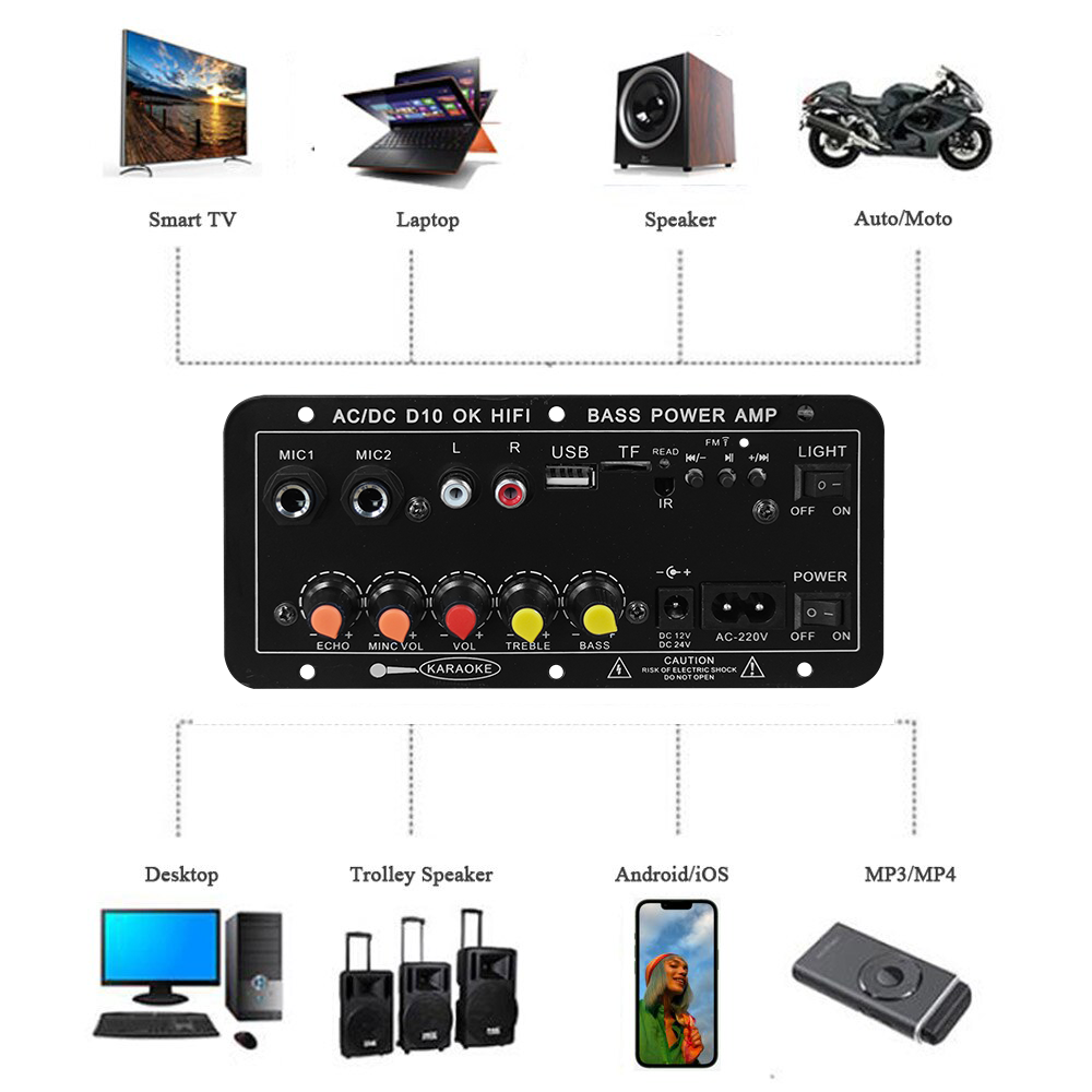 D10 Papan Amplifier Bluetooth  - Home Cinema Wireless ulasan dan harga