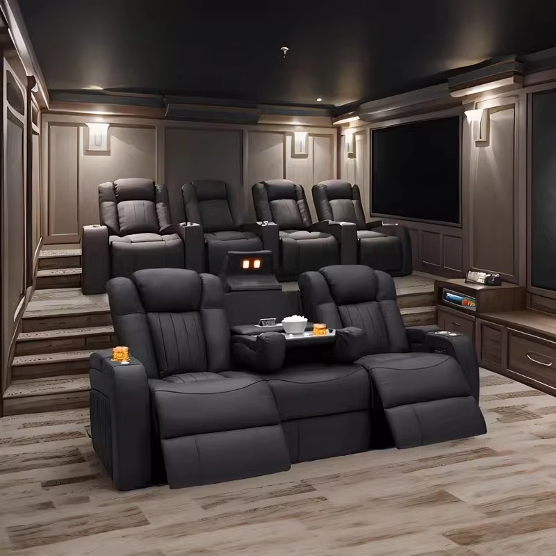 Set Sofa Recliner Kulit, Sofa  - Home Cinema Chairs ulasan dan harga