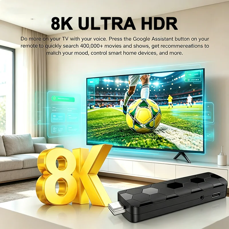 TV Stick Android 16 4K/8K UHD  - Home Cinema Tv ulasan dan harga